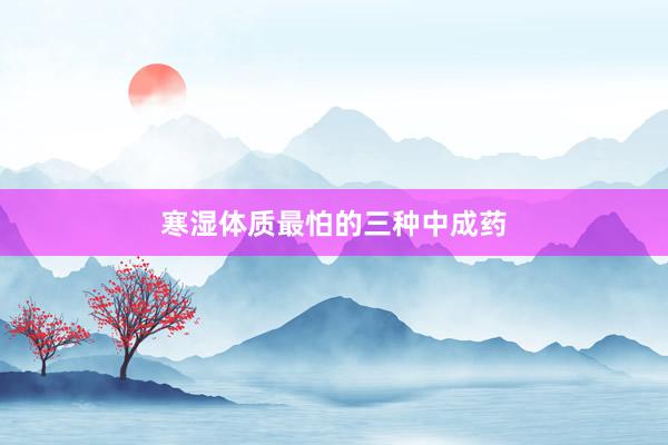 寒湿体质最怕的三种中成药